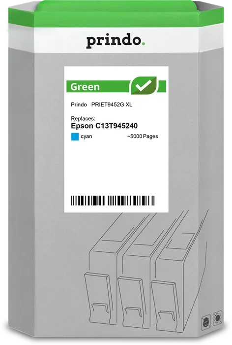 Prindo Cartucho de tinta cian PRIET9452G Green XL Prindo Cartucho de tinta cian PRIET9452G Green XL