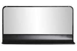 DKD Home Decor Espejo de Pared con Repisa Negro 70,5x36x12 cm