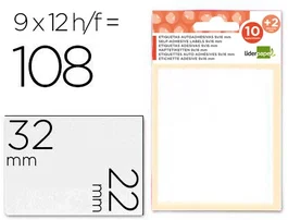 Liderpapel Etiquetas adhesivas blancas 22x32 mm (12 hojas)