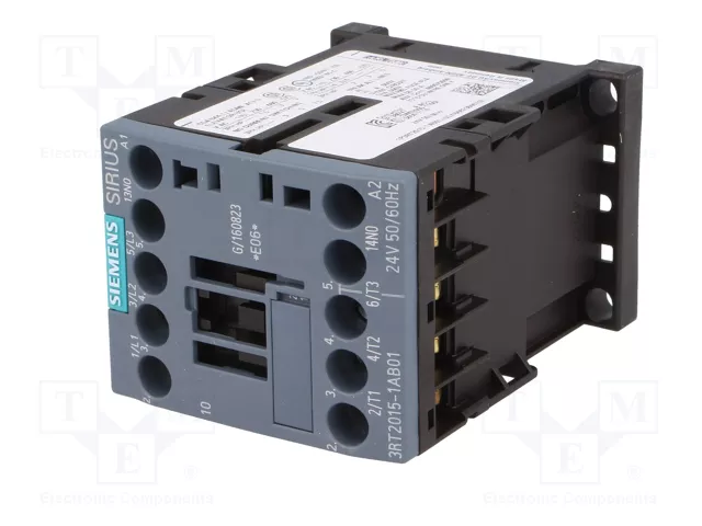SIEMENS 3RT2015-1AB01 Contactor 3-polar 7A 24V AC