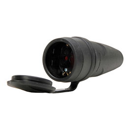 Kopp Base Móvil Bipolar con Toma de Tierra y Tapa 16A 250V, IP20, Negro, Para Cable Hasta 3 x 1.5 mm²