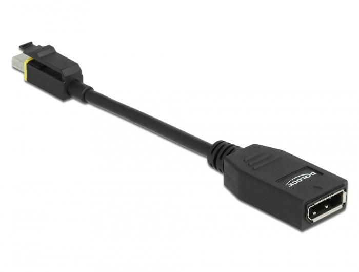 Delock Cable Mini DisplayPort a DisplayPort 1.4, 32 AWG, 32.4 Gb/s, LS0H, HDCP 1.4/2.2, 0.15 m