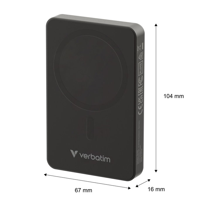 Verbatim Essential Power Bank Magnético Inalámbrico 10.000 mAh Negro Verbatim Essential Power Bank Magnético Inalámbrico 10.000 mAh Negro