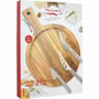 Menastyl Tabla de cortar rectangular de madera de acacia con 3 cuchillos para queso