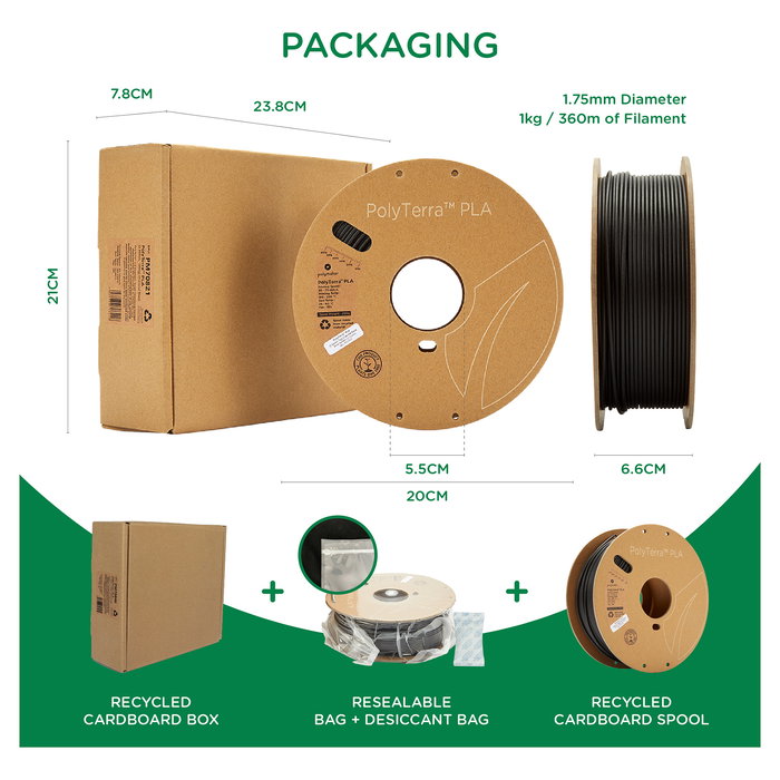 Polmask Filamento PLA 1.75mm, Color Verde Bosque, 1 Kg (Forest Green)