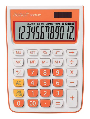 Calculadora Sobremesa Rebell 12 Digitos Sdc-912 Naranja Calculadora Sobremesa Rebell 12 Digitos Sdc-912 Naranja