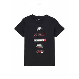 Camiseta de Manga Corta Infantil Nike Brandmark Stack Negro 2XL