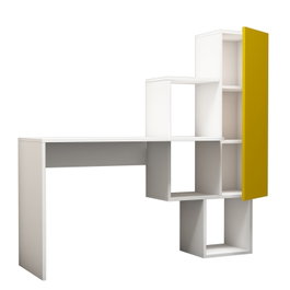 Hanah Home Mesa de Estudio Bohemia Blanca y Amarilla 145x45x74.8 cm
