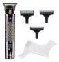 Ufesa CP Razor Fade 60105931 Cortapelos Recargable, Cuchilla en Forma T de 40 mm, Incluye 3 Peines Fijos y Plantilla 8-en-1, Negro Metálico