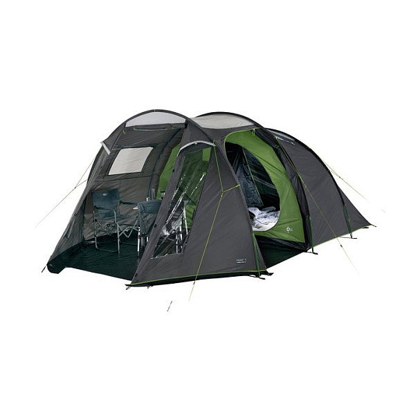 High Peak Familia Ancona 5.0 Tienda de Campana Tunel para 5 Personas, Resistente, Colores Verde y Gris