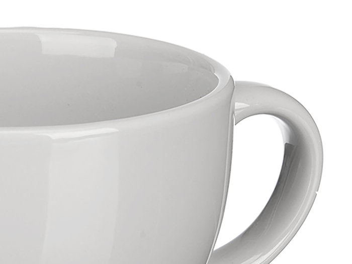 Vessia Set de 4 Tazones de Porcelana de 480 ml, Color Gris, Dimensiones: 29 x 24 x 8.5 cm (15.5 x 11.7 x 7.8 cm por Tazón) (Set de 8)