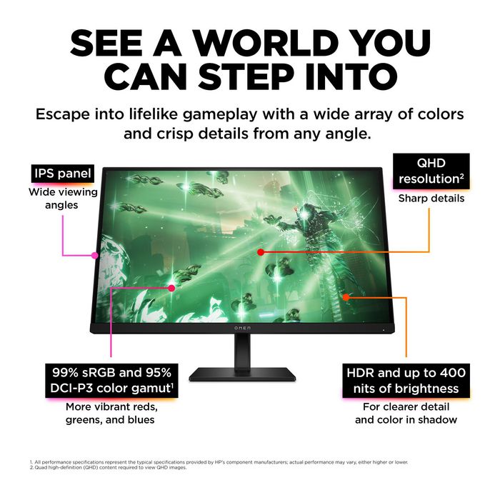 HP OMEN 27q Gaming Monitor 27" QHD 165Hz