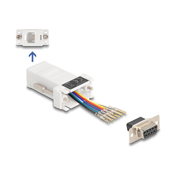 DeLOCK 67078 Kit de montaje D-Sub 9 hembra a RJ12 hembra Blanco DeLOCK 67078 Kit de montaje D-Sub 9 hembra a RJ12 hembra Blanco