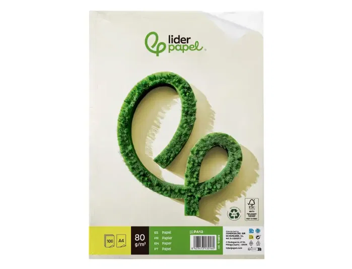 Liderpapel Papel A4 80g/m2 Reciclado Liso 100 Hojas Liderpapel Papel A4 80g/m2 Reciclado Liso 100 Hojas