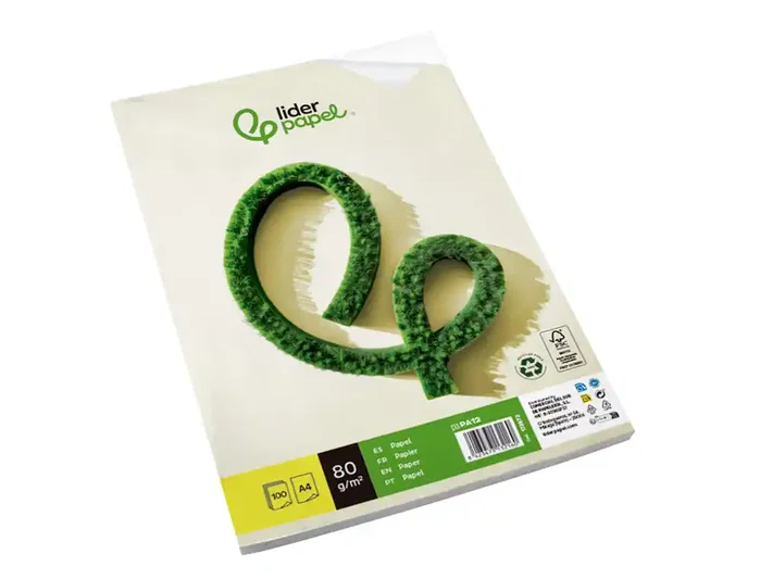 Liderpapel Papel A4 80g/m2 Reciclado Liso 100 Hojas Liderpapel Papel A4 80g/m2 Reciclado Liso 100 Hojas