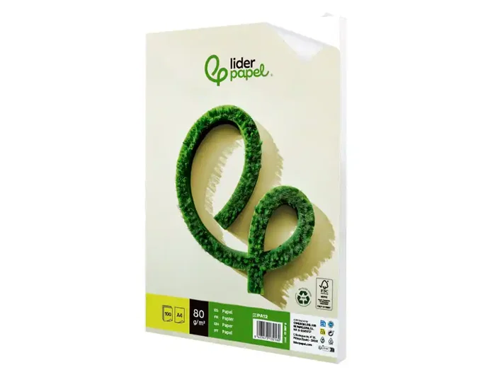 Liderpapel Papel A4 80g/m2 Reciclado Liso 100 Hojas Liderpapel Papel A4 80g/m2 Reciclado Liso 100 Hojas