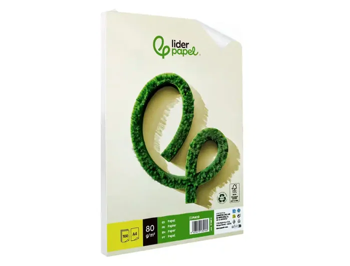 Liderpapel Papel A4 80g/m2 Reciclado Liso 100 Hojas Liderpapel Papel A4 80g/m2 Reciclado Liso 100 Hojas