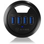 ICY BOX IB-HUB1403 Hub USB 3.0 de sobremesa con 4 puertos Tipo A, 5 Gbps, Negro, 1.2 m cable