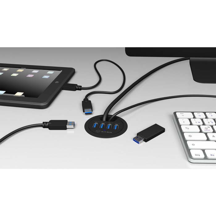 ICY BOX IB-HUB1403 HUB USB 4x USB 3.0 Type-A Negro