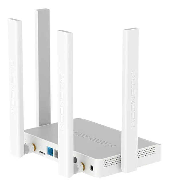 Keenetic Runner 4G (KN-2211) - Router 4G con Wi-Fi Mesh N300, 4 Puertos Ethernet LAN, Banda 2.4 GHz, Gris/Blanco