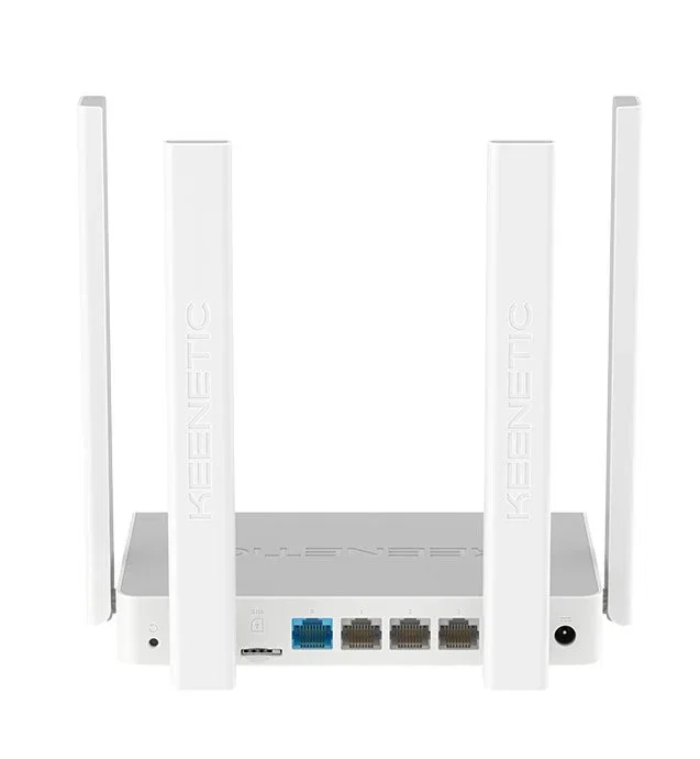 Keenetic Runner 4G (KN-2211) - Router 4G con Wi-Fi Mesh N300, 4 Puertos Ethernet LAN, Banda 2.4 GHz, Gris/Blanco