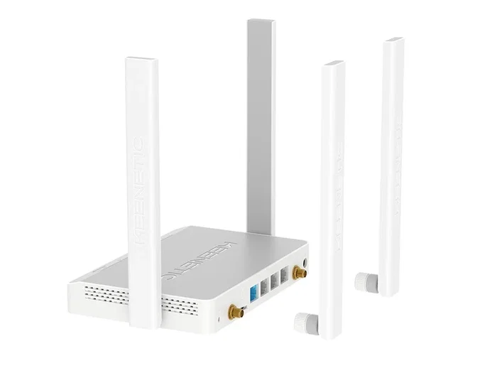 Keenetic Runner 4G (KN-2211) - Router 4G con Wi-Fi Mesh N300, 4 Puertos Ethernet LAN, Banda 2.4 GHz, Gris/Blanco