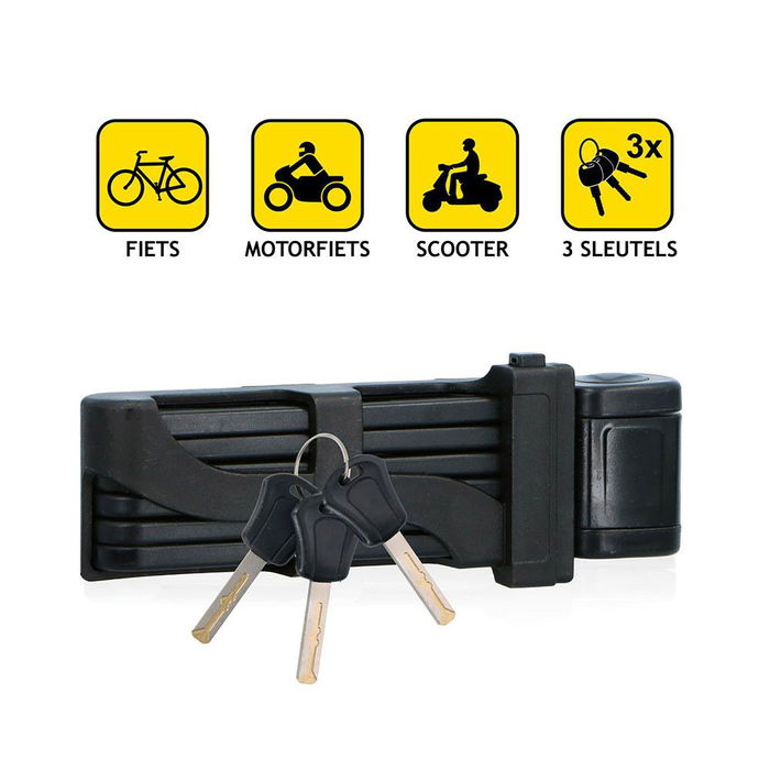 Dunlop Candado Plegable con Llave 85 cm Negro Acero