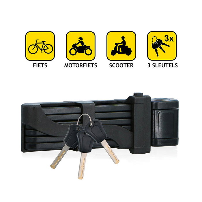 Dunlop Candado plegable con llave de 85 cm Negro