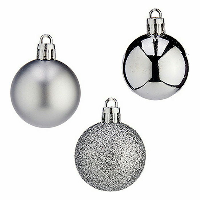 Set de Bolas de Navidad Krist+ Plateado Plástico 4 cm (12 Unidades)