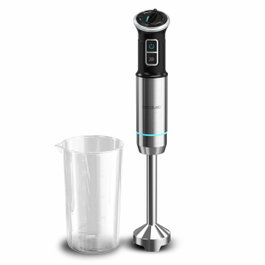 Cecotec Power Neutron Batidora de mano 1100 W con recipiente de vidrio de 800 ml, Negro/Acero inoxidable