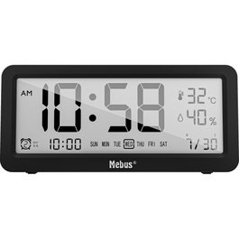 Mebus 25819 Reloj despertador digital de cuarzo negro
