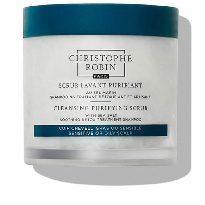 Christophe Robin Exfoliante Capilar Purificante con Sal Marina para Cuero Cabelludo Graso o Sensible, Detoxificante y Calmante 75 ml Christophe Robin Exfoliante Capilar Purificante con Sal Marina para Cuero Cabelludo Graso o Sensible, Detoxificante y Calmante 75 ml
