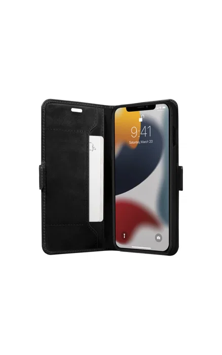 Dbramante1928 Funda cartera Copenhagen Slim para Apple iPhone 13 - Cuero negro, bolsillo para tarjetas, compatible 6.1 pulgadas (15.5 cm)