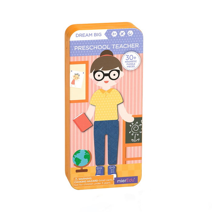 MIEREDU Puzle Magnético Me088 Mis Héroes Profesora, Bomberos, Policías, Sanitarios y Profesores para Niños +3 Años