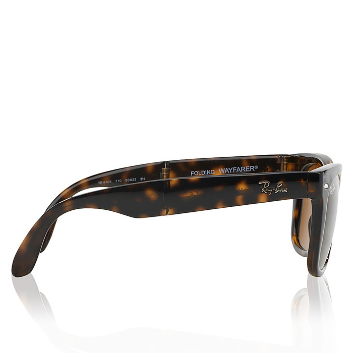 Rayban RB4105 710 Gafas de Sol Plegables Clásicas para Hombre y Mujer, Montura Havana, Lentes Marrón, Calibre 50 mm