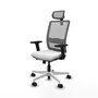 PIQUERAS Y CRESPO Silla de oficina Haches con mecanismo Sincro/Traslack, Blanco y Gris