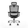 PIQUERAS Y CRESPO Silla de oficina Haches con mecanismo Sincro/Traslack, Blanco y Gris