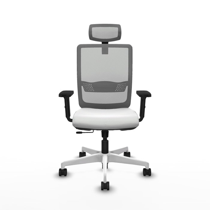PIQUERAS Y CRESPO Silla de oficina Haches con mecanismo Sincro/Traslack, Blanco y Gris