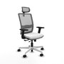 PIQUERAS Y CRESPO Silla de oficina Haches con mecanismo Sincro/Traslack, Blanco y Gris