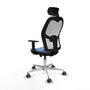 PIQUERAS Y CRESPO Silla de oficina Jorquera con mecanismo Sincro/Traslack Azul cielo y Blanco