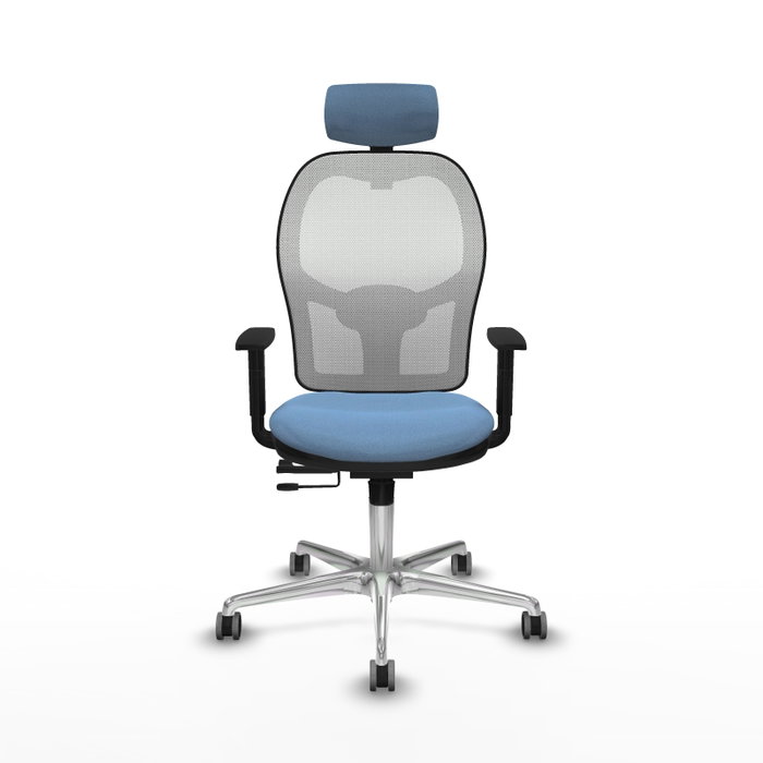 PIQUERAS Y CRESPO Silla de oficina Jorquera con mecanismo Sincro/Traslack Azul cielo y Blanco PIQUERAS Y CRESPO Silla de oficina Jorquera con mecanismo Sincro/Traslack Azul cielo y Blanco