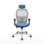 PIQUERAS Y CRESPO Silla de oficina Jorquera con mecanismo Sincro/Traslack Azul cielo y Blanco