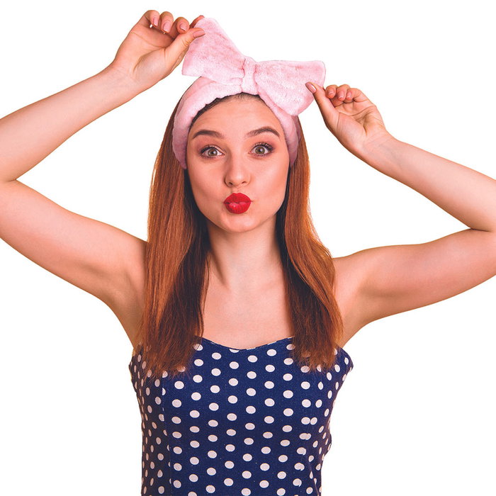 Cosmetic Club Banda De Maquillaje Con Lazo Para Mantener El Rostro Despejado Talla Única