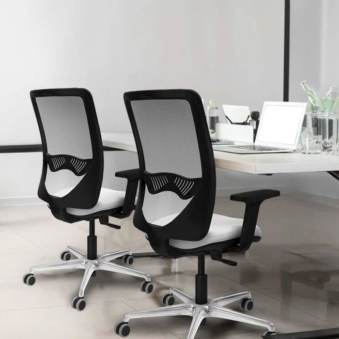 PIQUERAS Y CRESPO Silla de oficina Zulema con mecanismo Sincro, Marrón y Blanco PIQUERAS Y CRESPO Silla de oficina Zulema con mecanismo Sincro, Marrón y Blanco