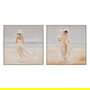 Cuadro Pintura Mujer-Playa 2/M Lienzo 80 X 3,50 X 80 cm (Set de 2)