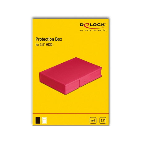 DeLOCK Caja de protección para 3.5″ HDD Rojo DeLOCK Caja de protección para 3.5″ HDD Rojo