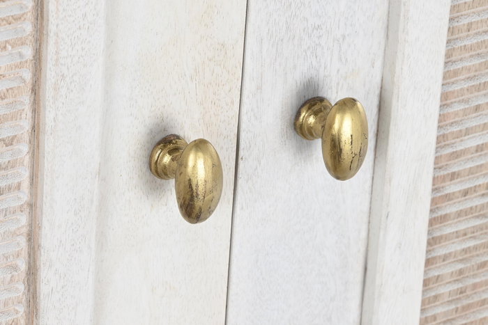 DKD Home Decor Aparador de Mango y Metal Blanco