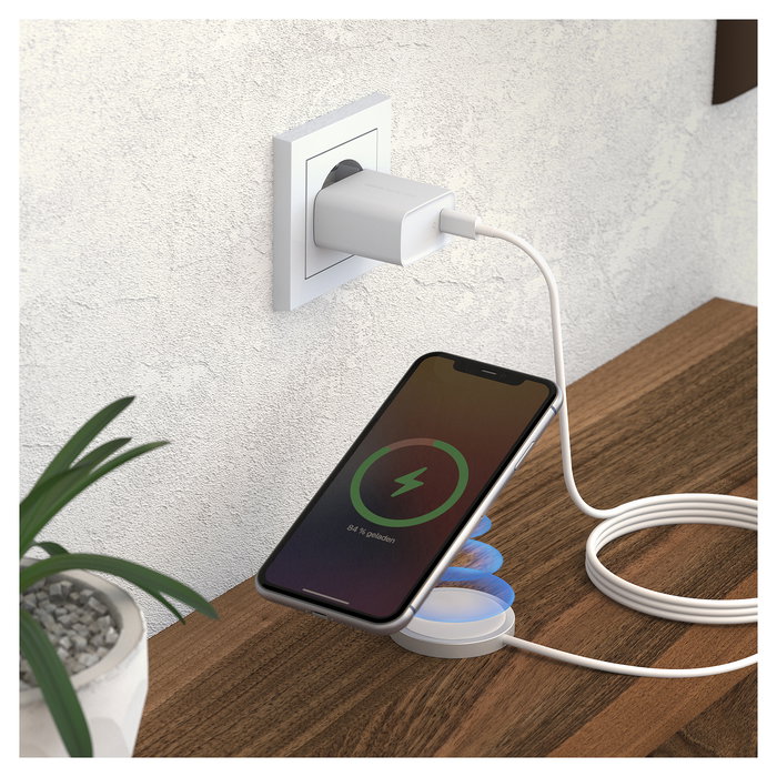 RealPower Cargador Inalámbrico C-MagSet 20W con Base de Carga, Blanco, 85 mm * 46.5 mm * 27.5 mm, Alimentación Corriente Alterna, Certificado CE, RoHS