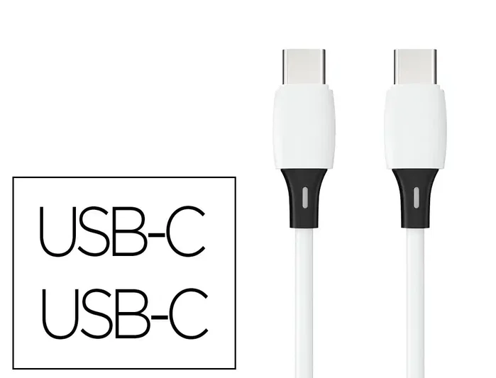 Q-connect Cable USB-C a USB-C PVC 2m Blanco Q-connect Cable USB-C a USB-C PVC 2m Blanco