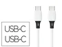Q-connect Cable USB-C a USB-C PVC 2m Blanco